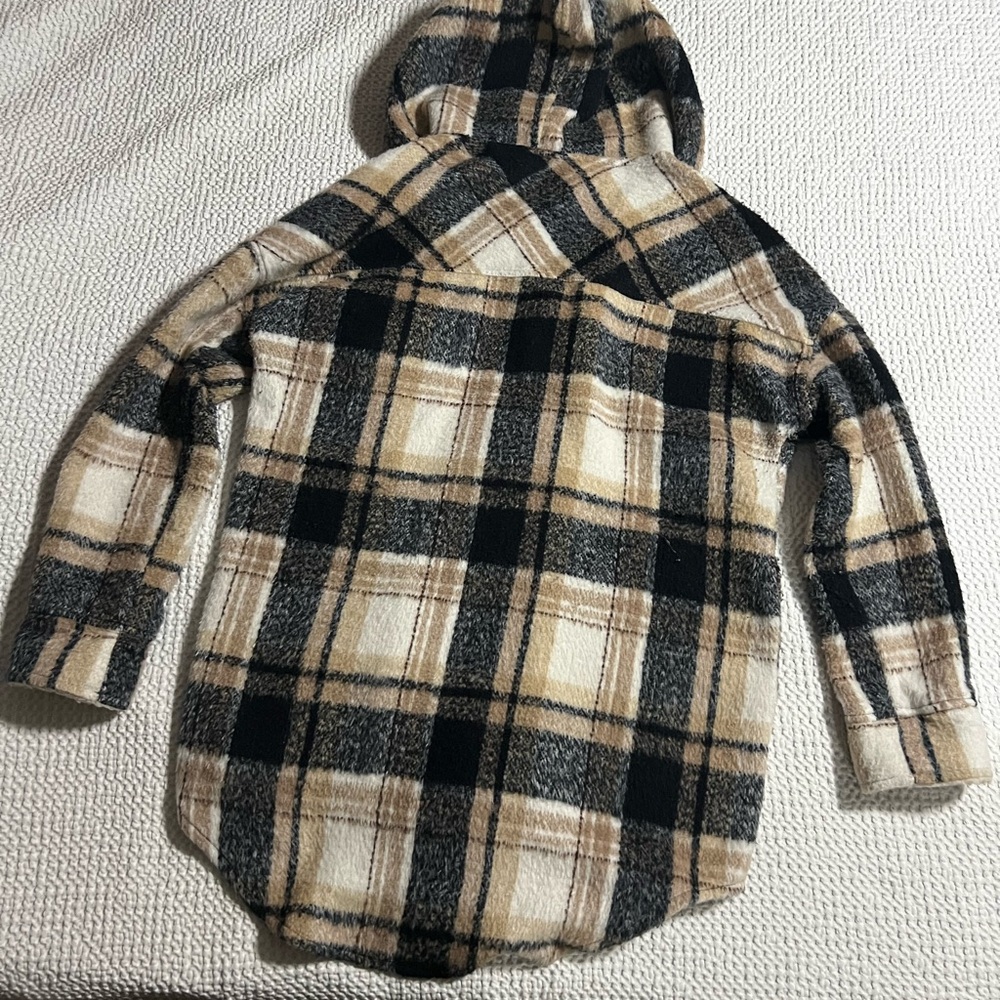 Design Lab Tan Cottagecore Plaid Barn Coat Casual Shacket size Large - Picture 11 of 13